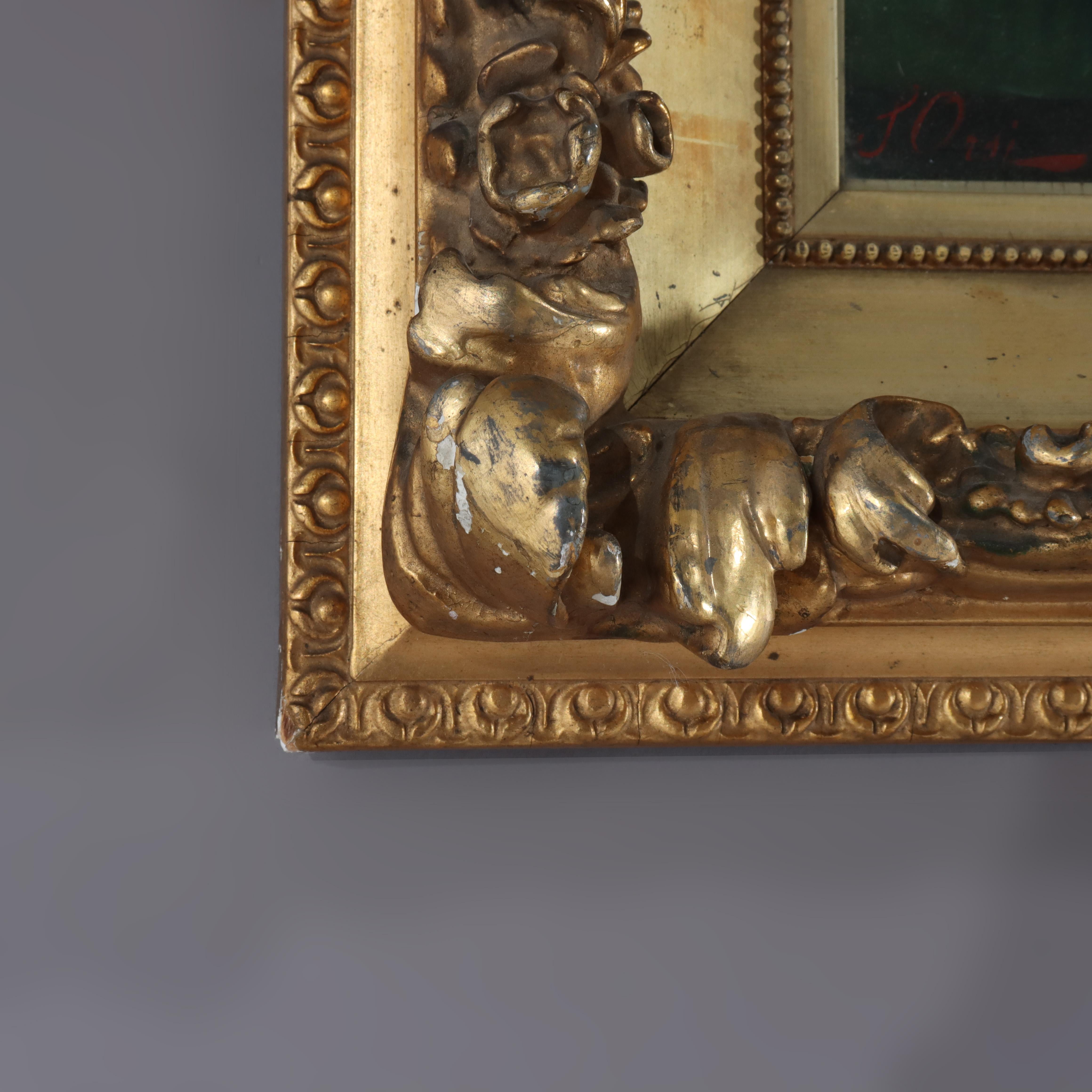 Öl auf Leinwand Genre-Szene Gemälde von 2 Kardinäle von J. Orsi C1890 im Angebot 3
