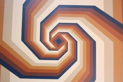 Oil on Canvas Geometric Op Art by Letterman