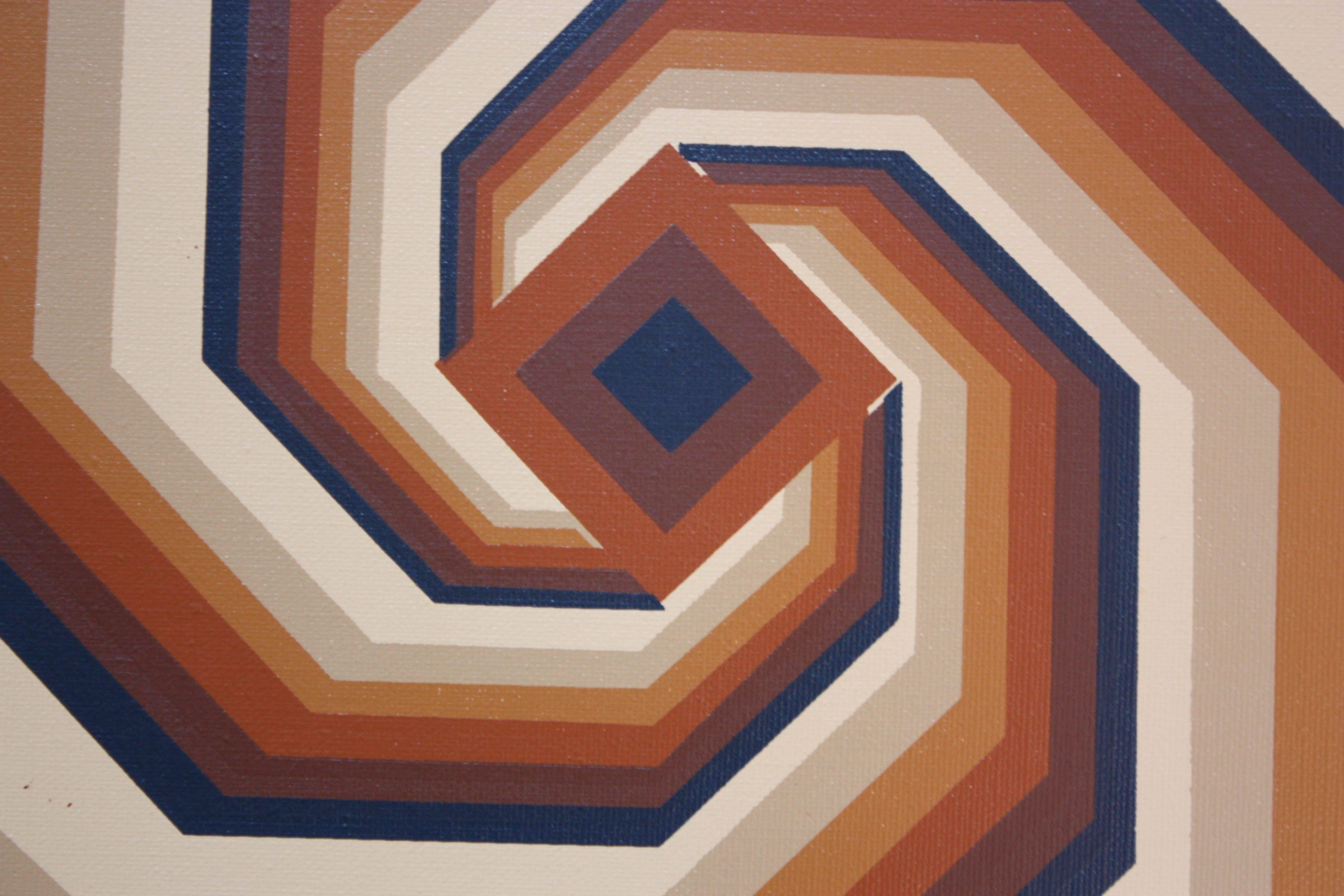 Öl auf leinwand Geometrische Op Art von Letterman (Moderne der Mitte des Jahrhunderts)