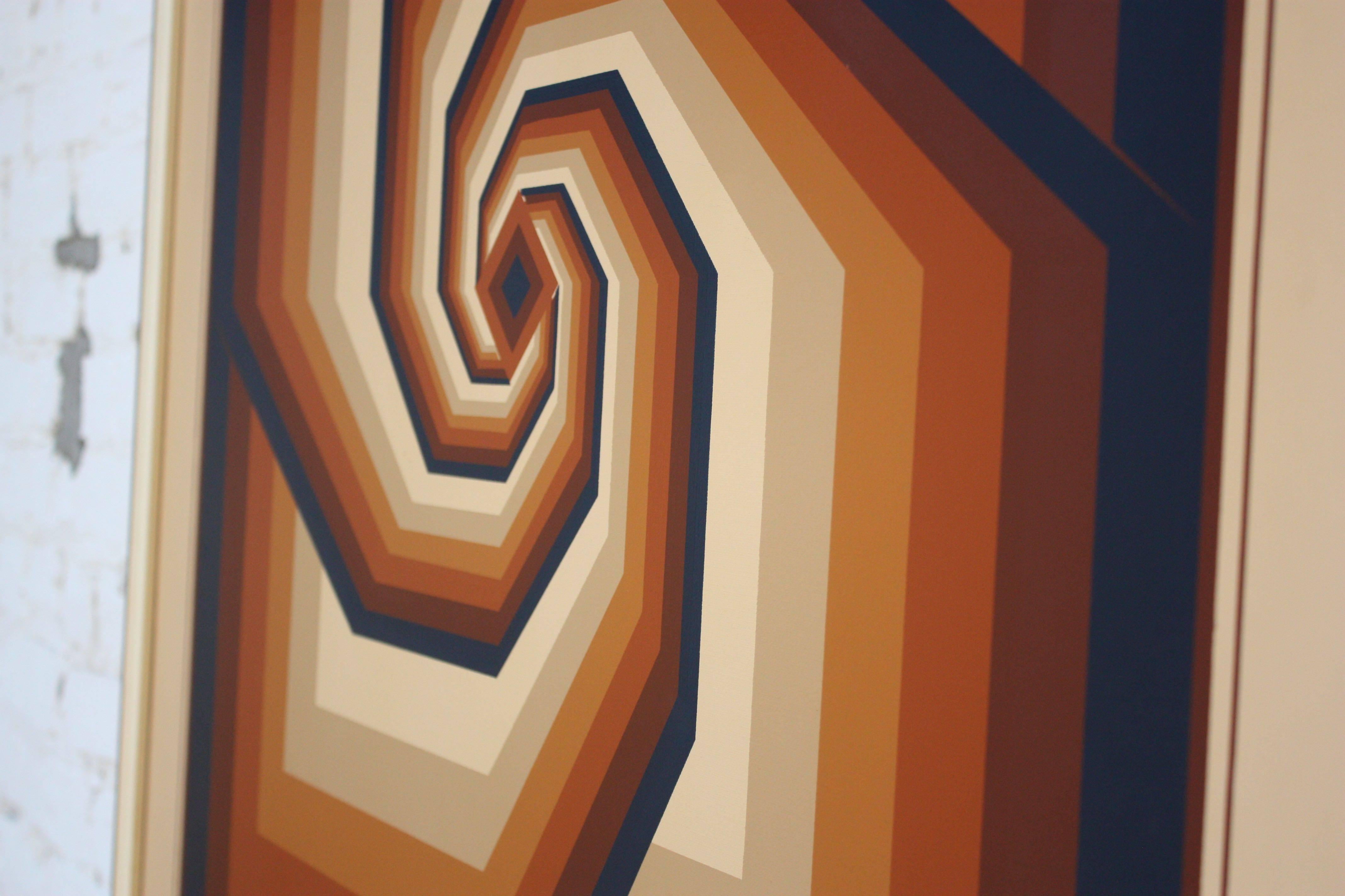 Öl auf leinwand Geometrische Op Art von Letterman im Zustand „Gut“ in Brooklyn, NY