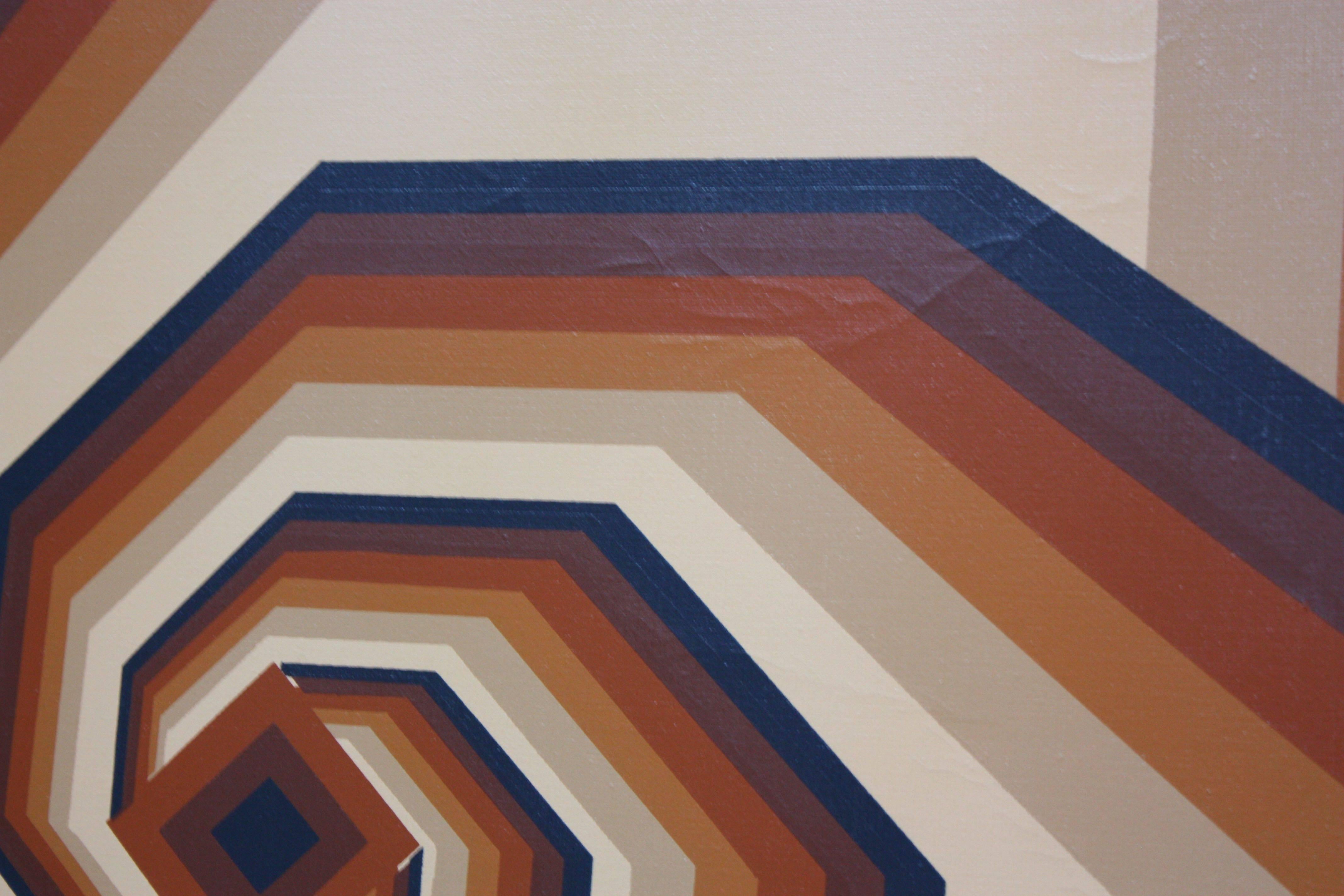 Öl auf leinwand Geometrische Op Art von Letterman (Ende des 20. Jahrhunderts)