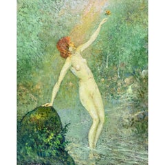 Öl auf Leinwand „Greeting of Morn“, Gemälde von Henry Mortikar Rosenberg, um 1930