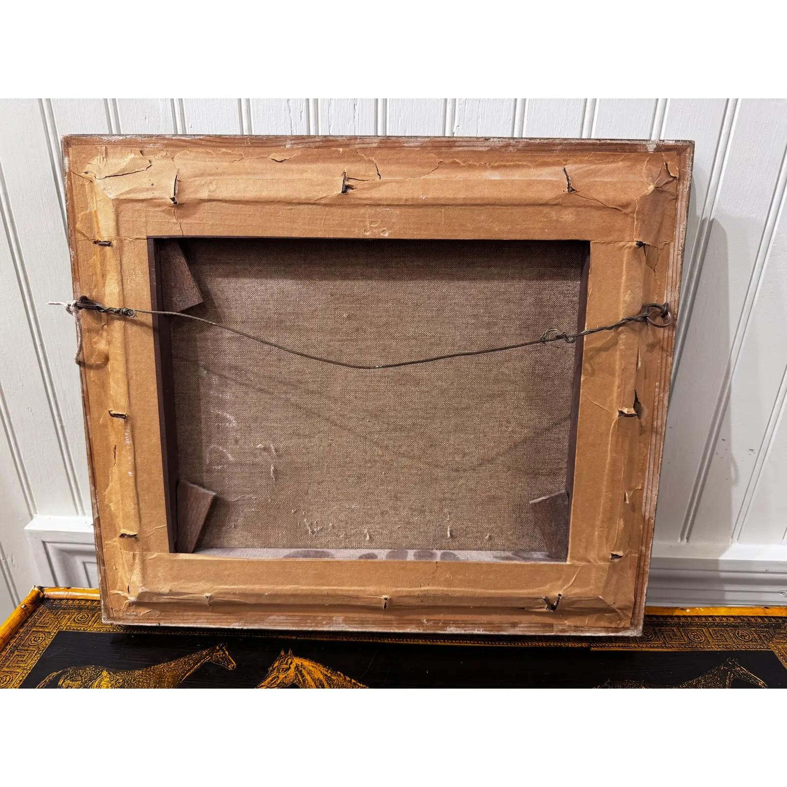 Óleo sobre lienzo Caballo y perro blanco en venta 2