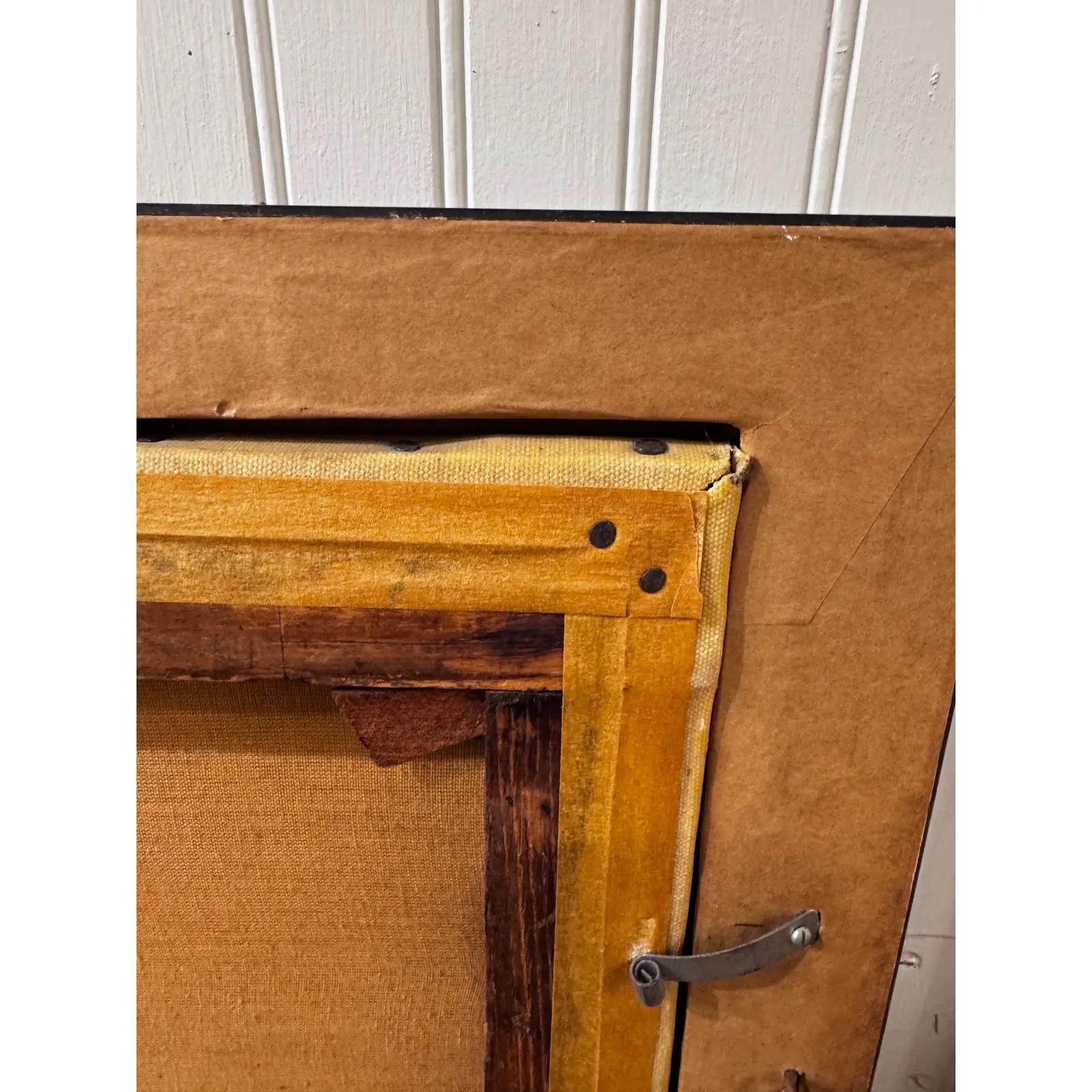 Öl auf Leinwand Pferd im Stall im Angebot 3
