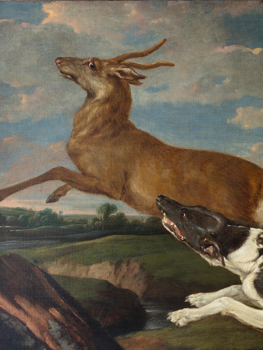 Diese eindrucksvolle Jagdszene ist eng mit dem Werk des in Antwerpen geborenen Malers und Zeichners Frans Snyders aus dem 17. Jahrhundert verbunden, der weithin als 