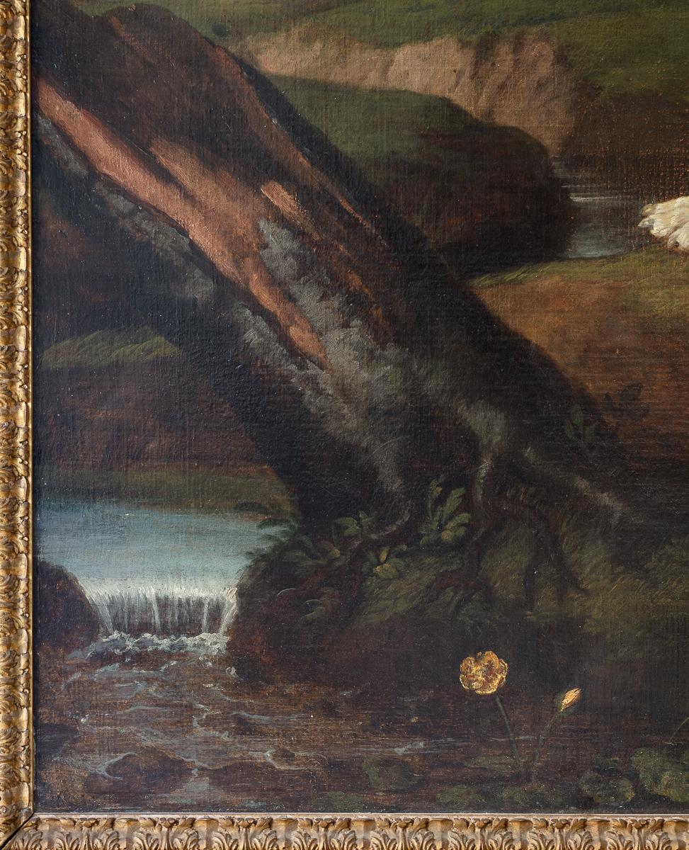 Ölgemälde auf Leinwand; Hunde, die einen Hirsch chainen, Studio von Frans Snyders, Antwerpen 1579-1657 im Zustand „Gut“ im Angebot in London, GB