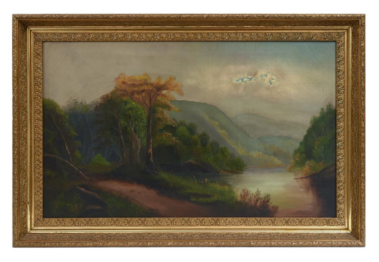 Late 19th Century Oil on Canvas Hudson Valley River School Painting