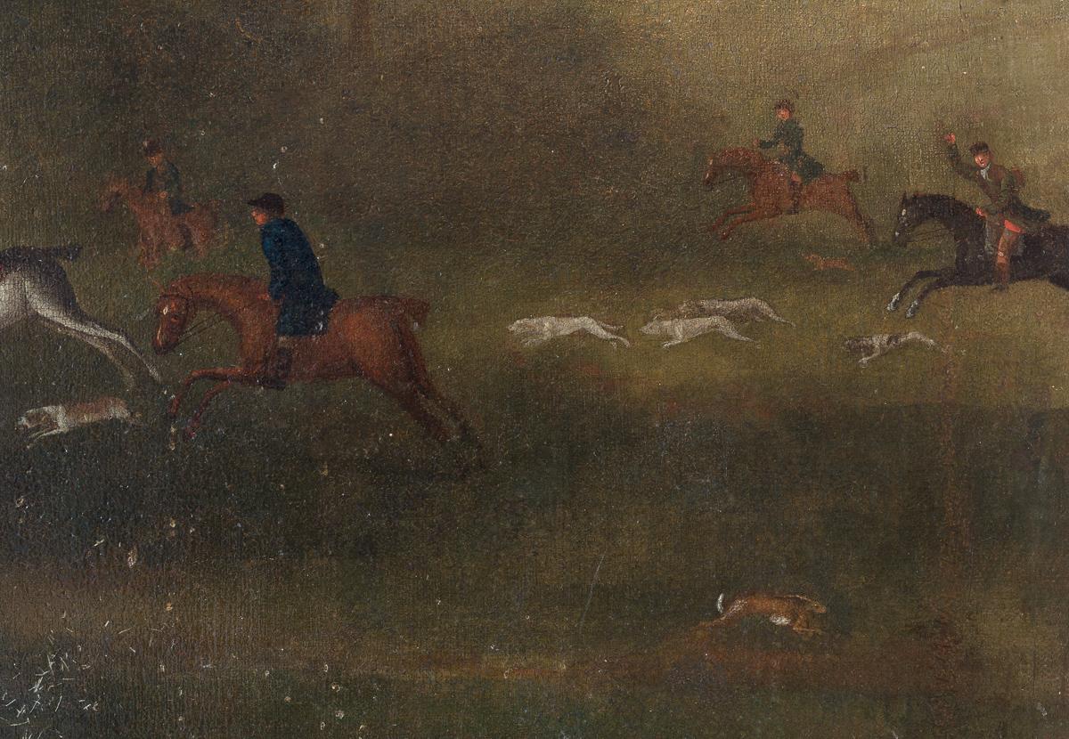 Painted Oil on Canvas; Hunting Scene, Circle of Francis Sartorius I (British, 1734-1804) For Sale
