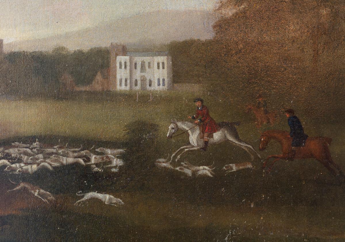 Oil on Canvas; Hunting Scene, Circle of Francis Sartorius I (British, 1734-1804) In Good Condition For Sale In London, GB