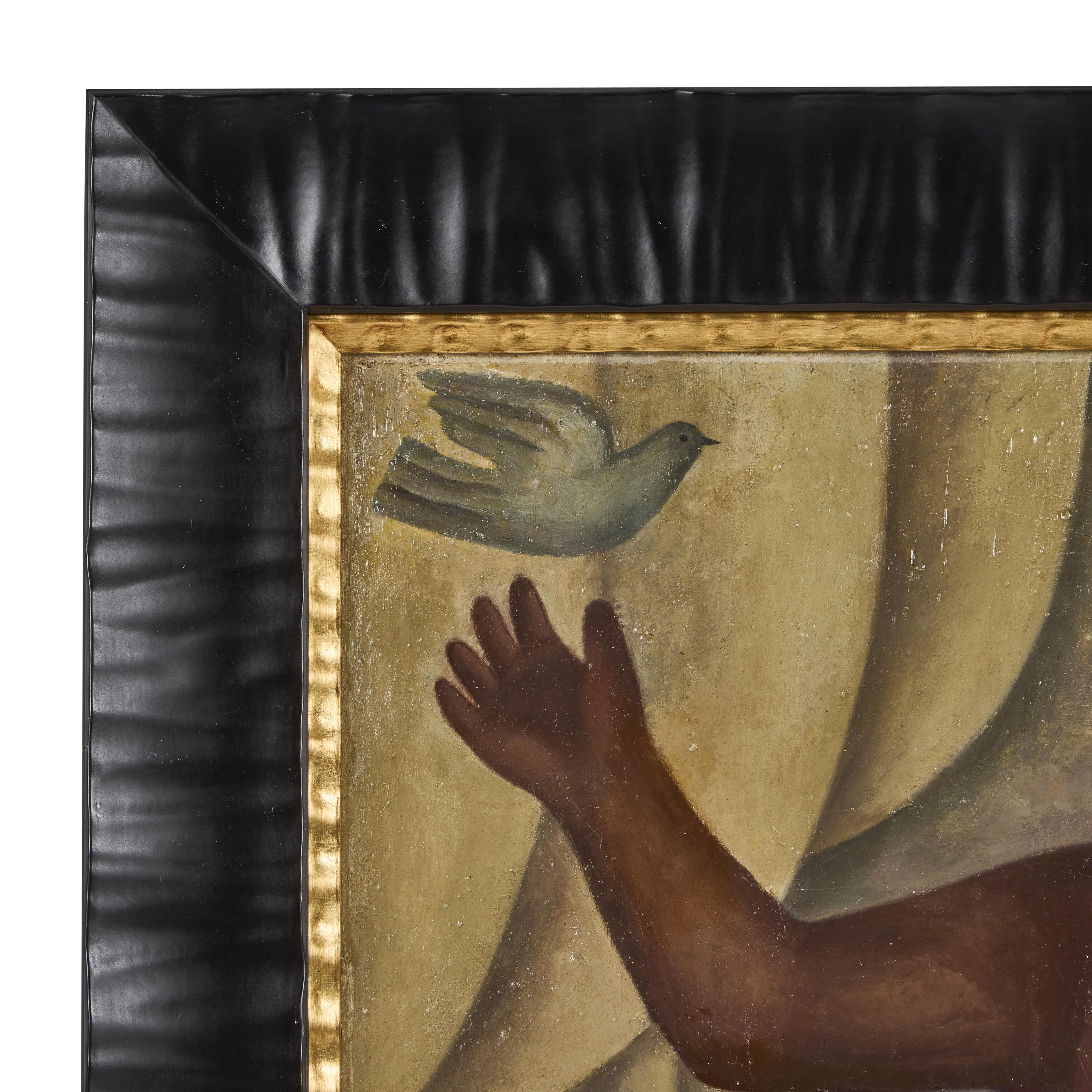 Reproducción al óleo sobre lienzo a la manera de Diego Rivera.  El cuadro está recién enmarcado y se encuentra en excelente estado.