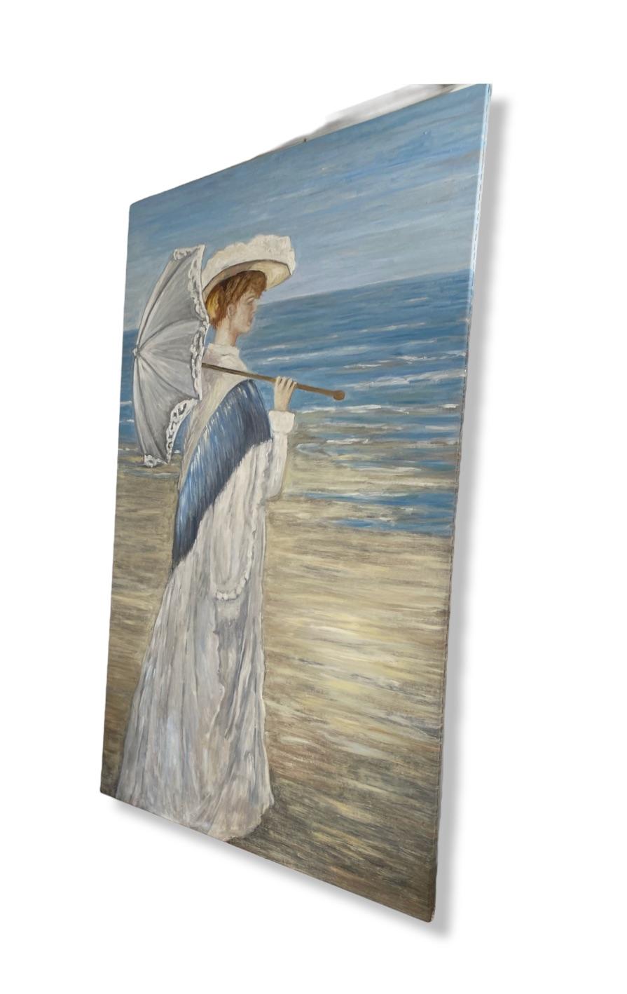 Oil on Canvas in the Style of Krøyer, Circa 1950 For Sale 1