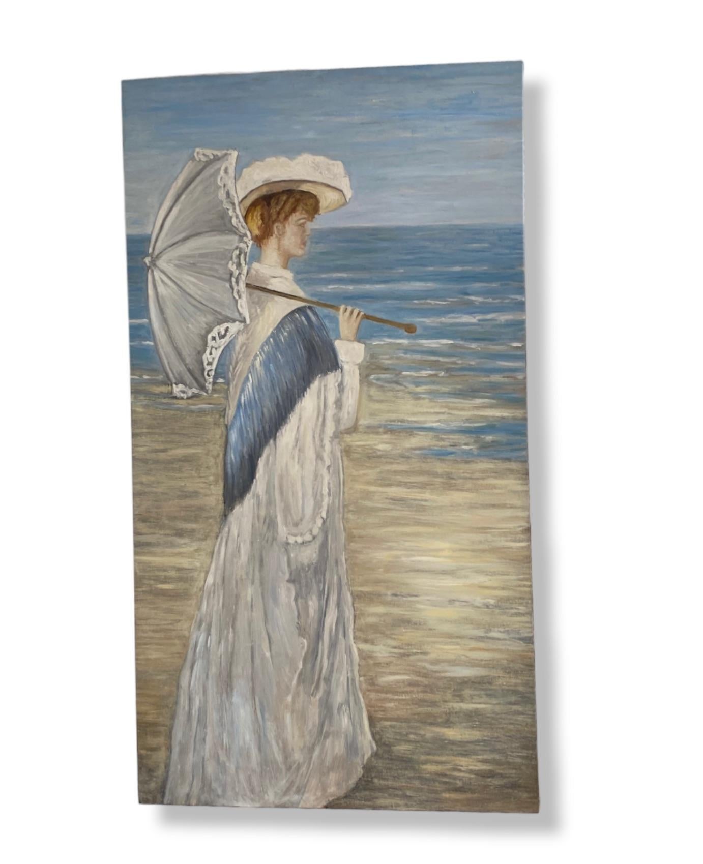 Huile sur toile dans le style de Krøyer Circa 1950 en vente 1
