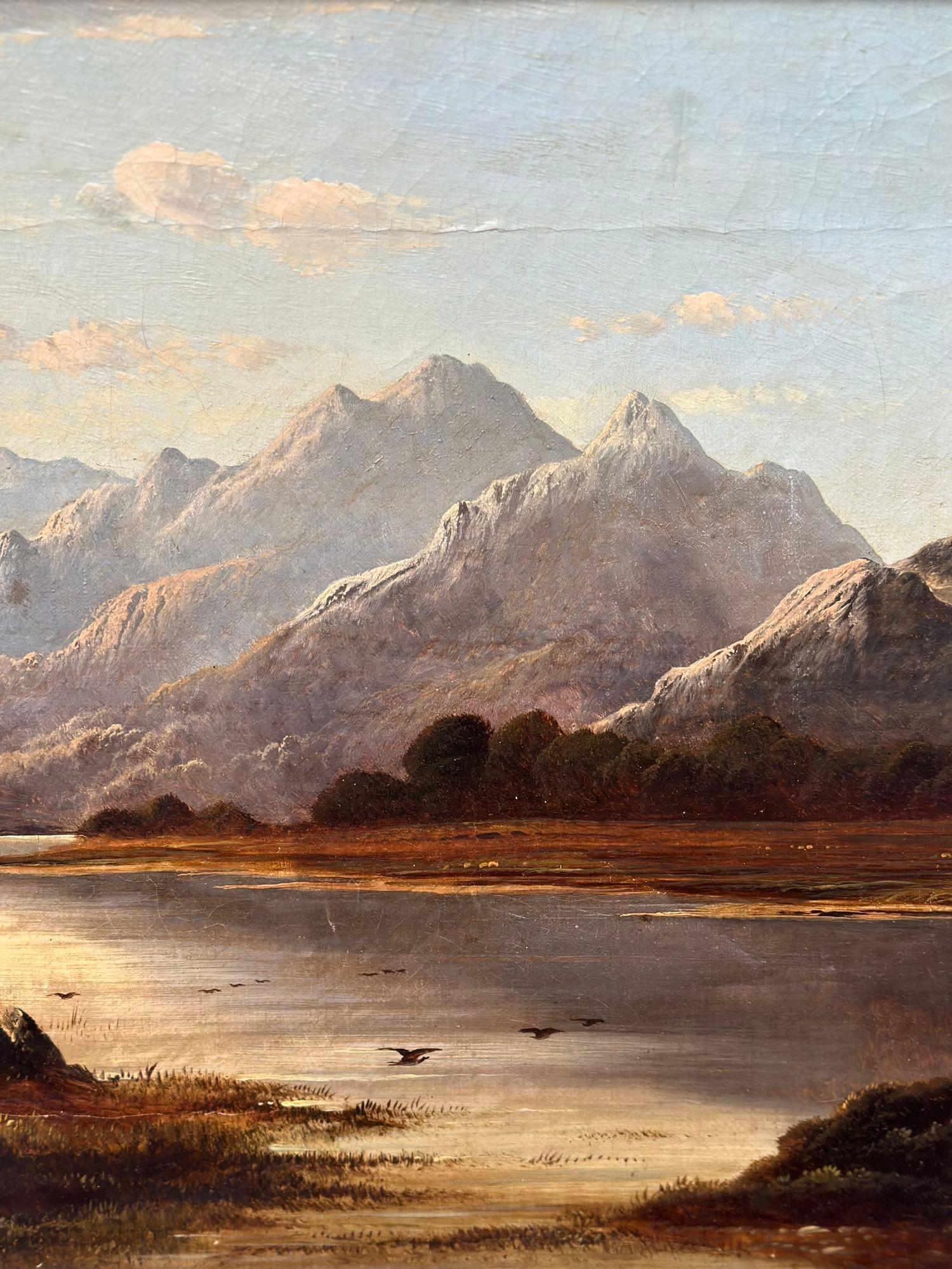Oil on Canvas Landscape by Charles Leslie, 1878 In Good Condition For Sale In Los Angeles, CA
