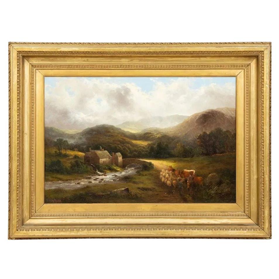 Oil on Canvas Landscape by Cyrus Buott, 1882 For Sale