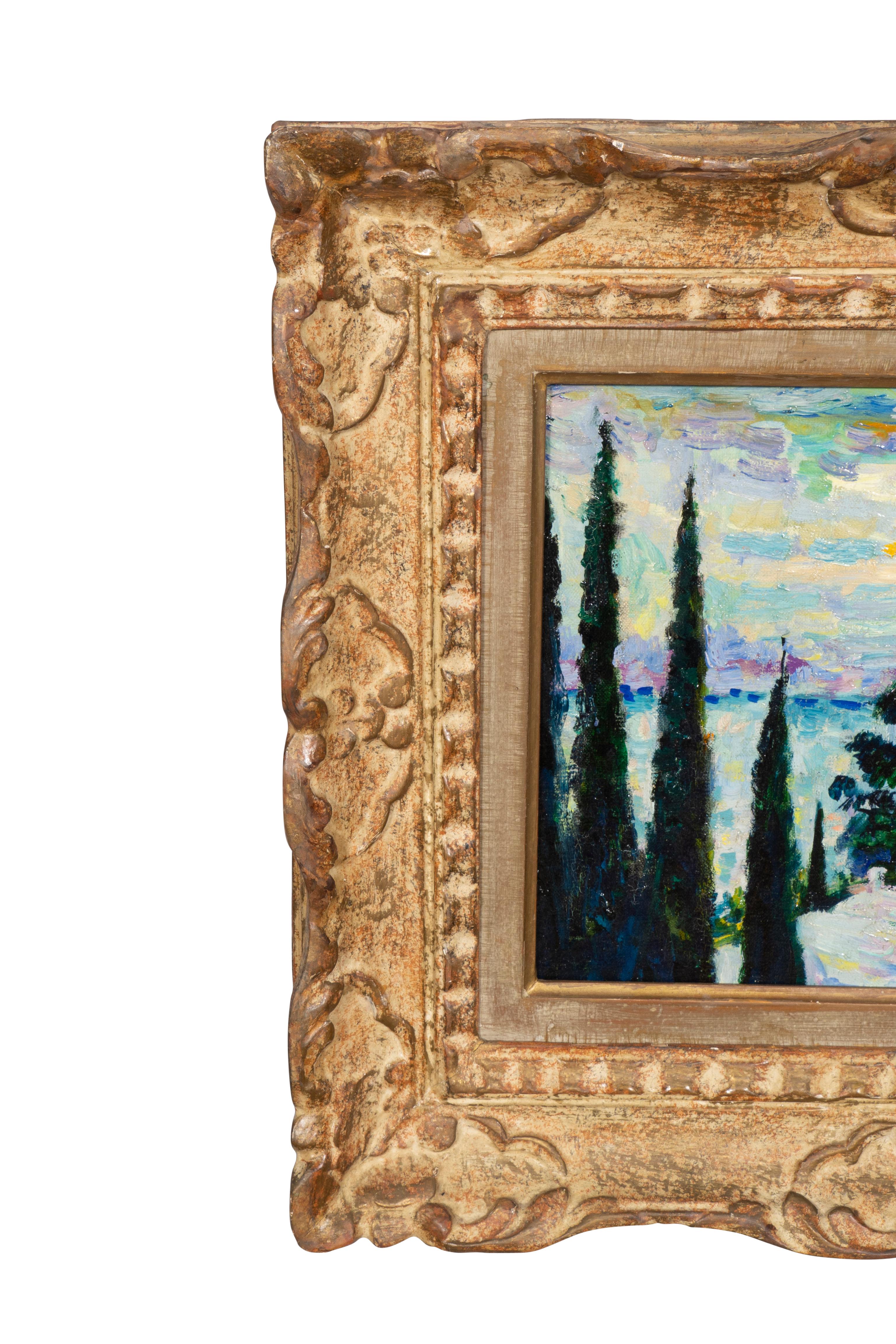 Peinture à l'huile sur toile - Paysage de Luigi Corbellini en vente 5