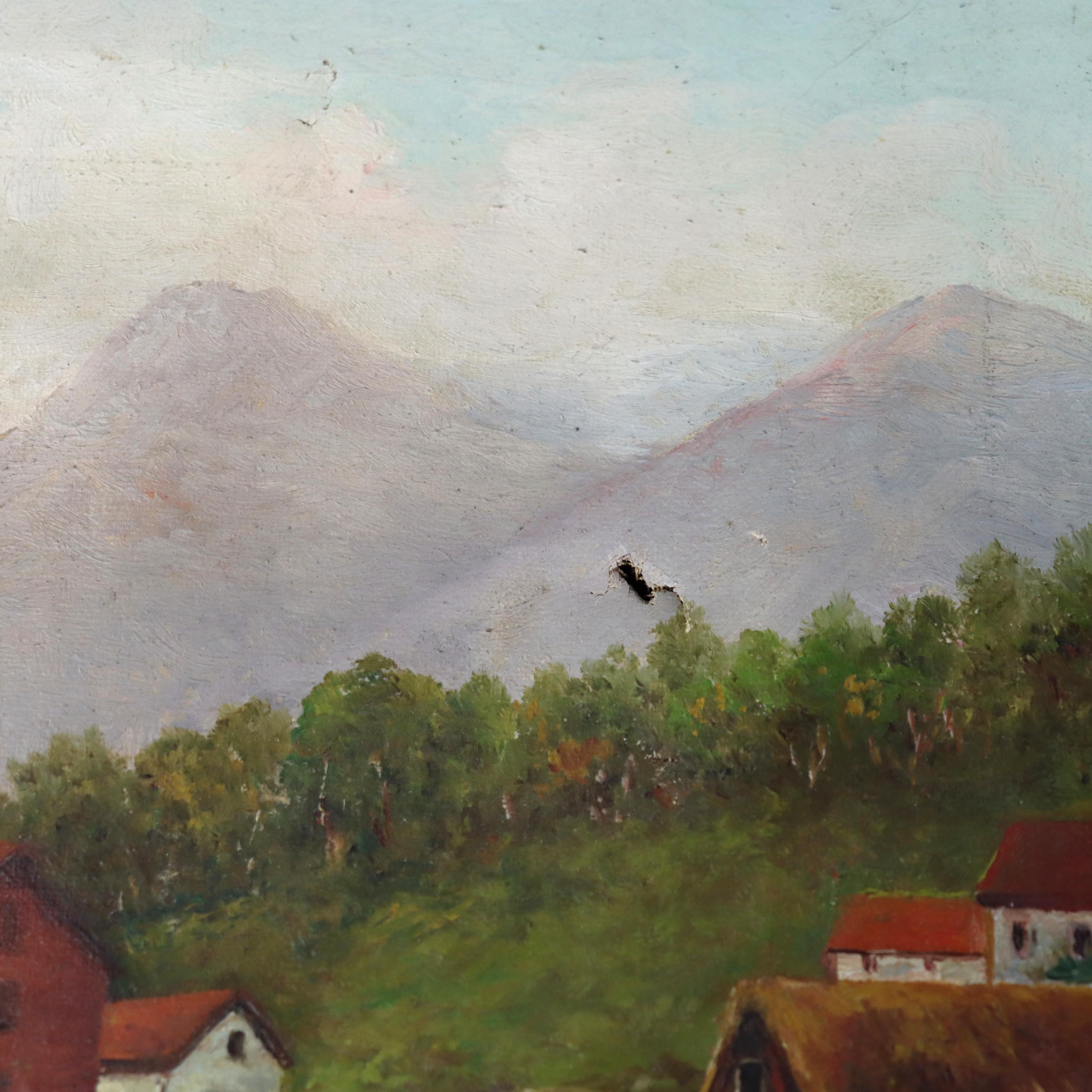 Öl auf Leinwand Landschaftsgemälde des Hardangerfjords in Norwegen von Larm C1913, Öl im Angebot 6