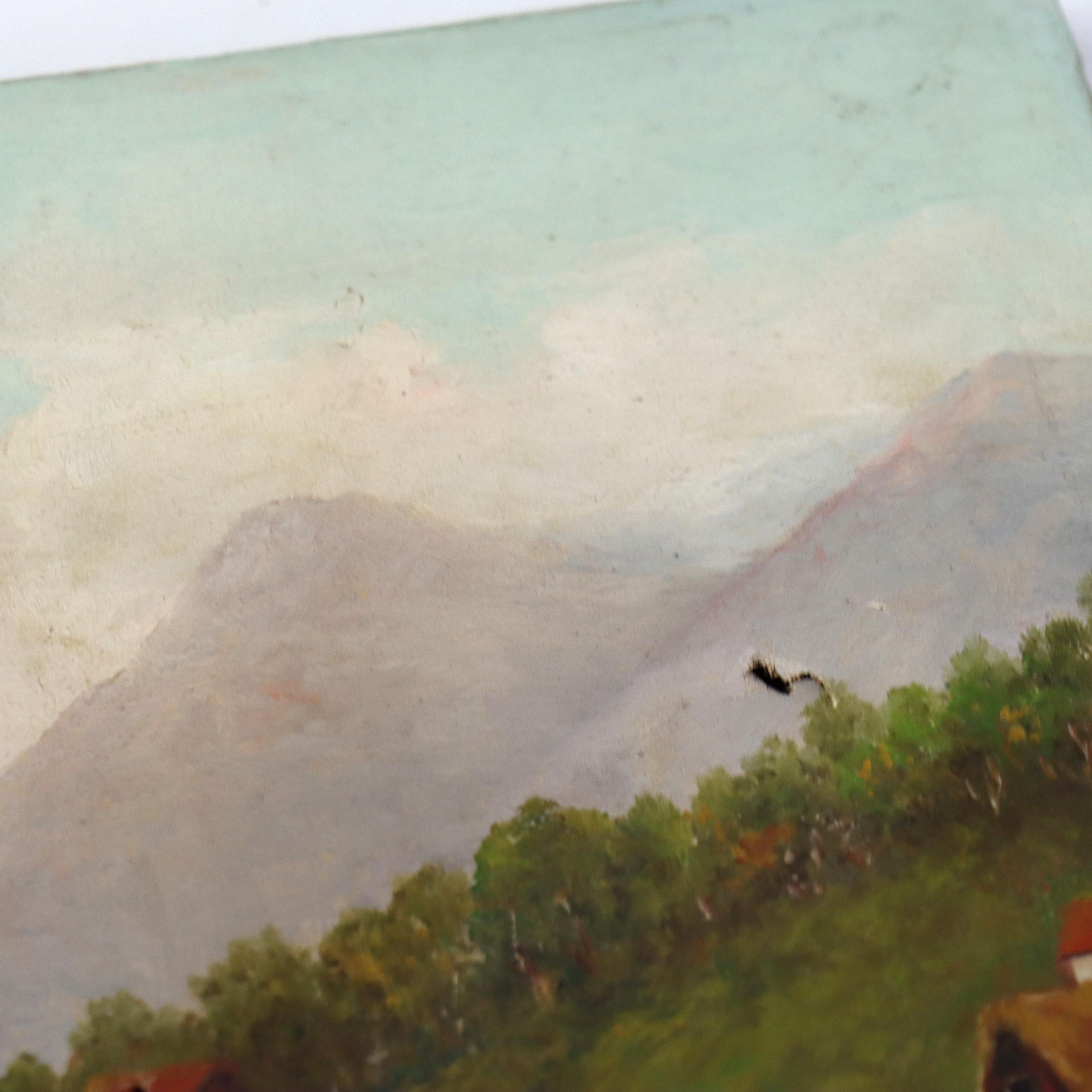 Öl auf Leinwand Landschaftsgemälde des Hardangerfjords in Norwegen von Larm C1913, Öl im Angebot 5