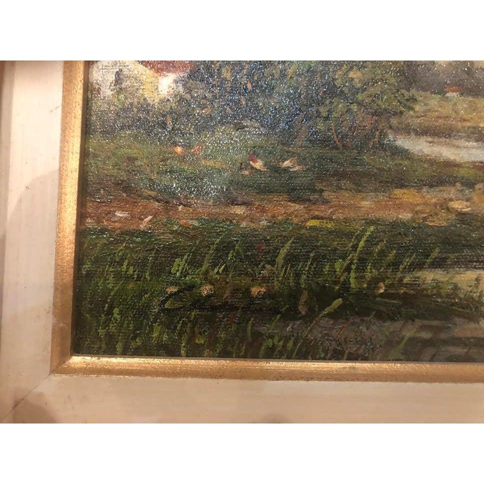 Oil on Canvas Landscape Painting Signed by Artist In Good Condition In Plainview, NY