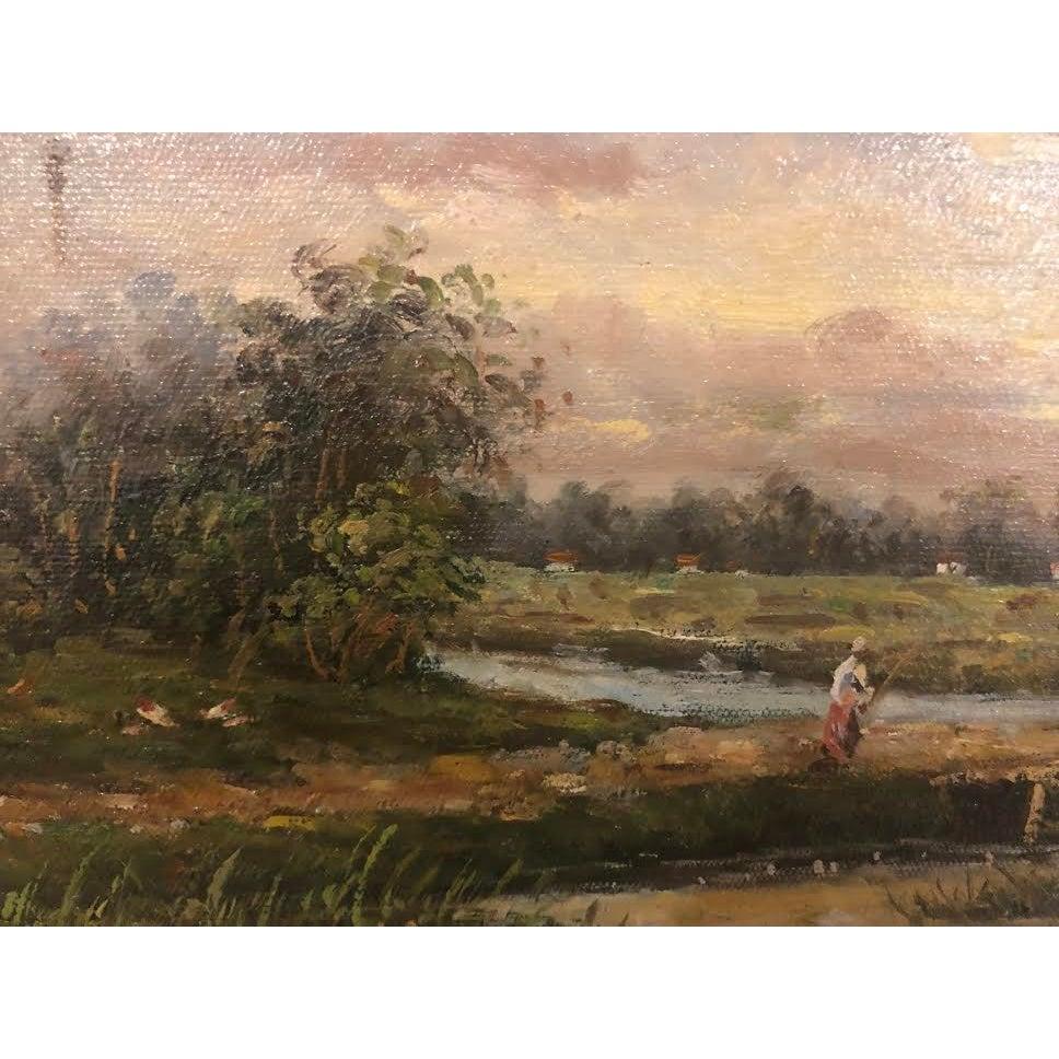 Late 20th Century Oil on Canvas Landscape Painting Signed by Artist