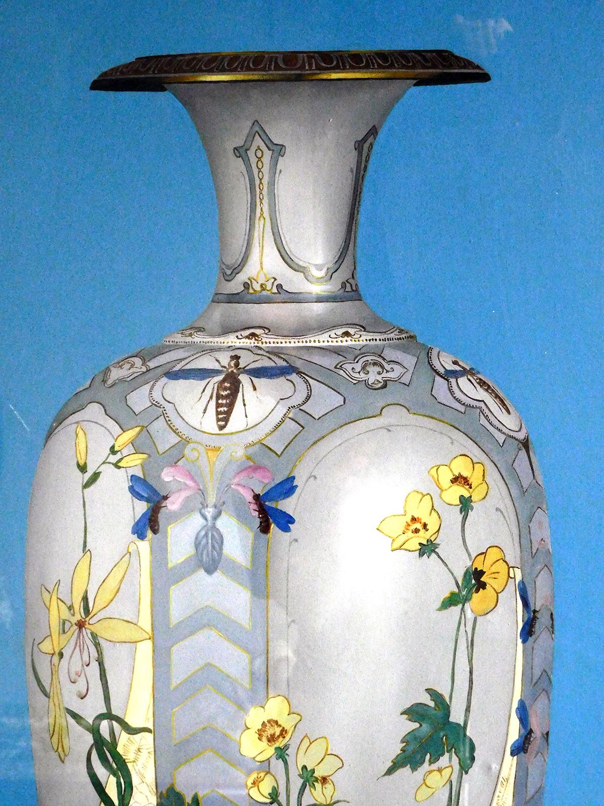 Toile Peinture à l'huile sur toile ; grande paire de peintures représentant des vases chinois en vente