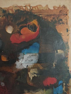 Öl auf Leinwand "L'arlequin" von Tihomir Savic Tica, Jugoslawien 1969