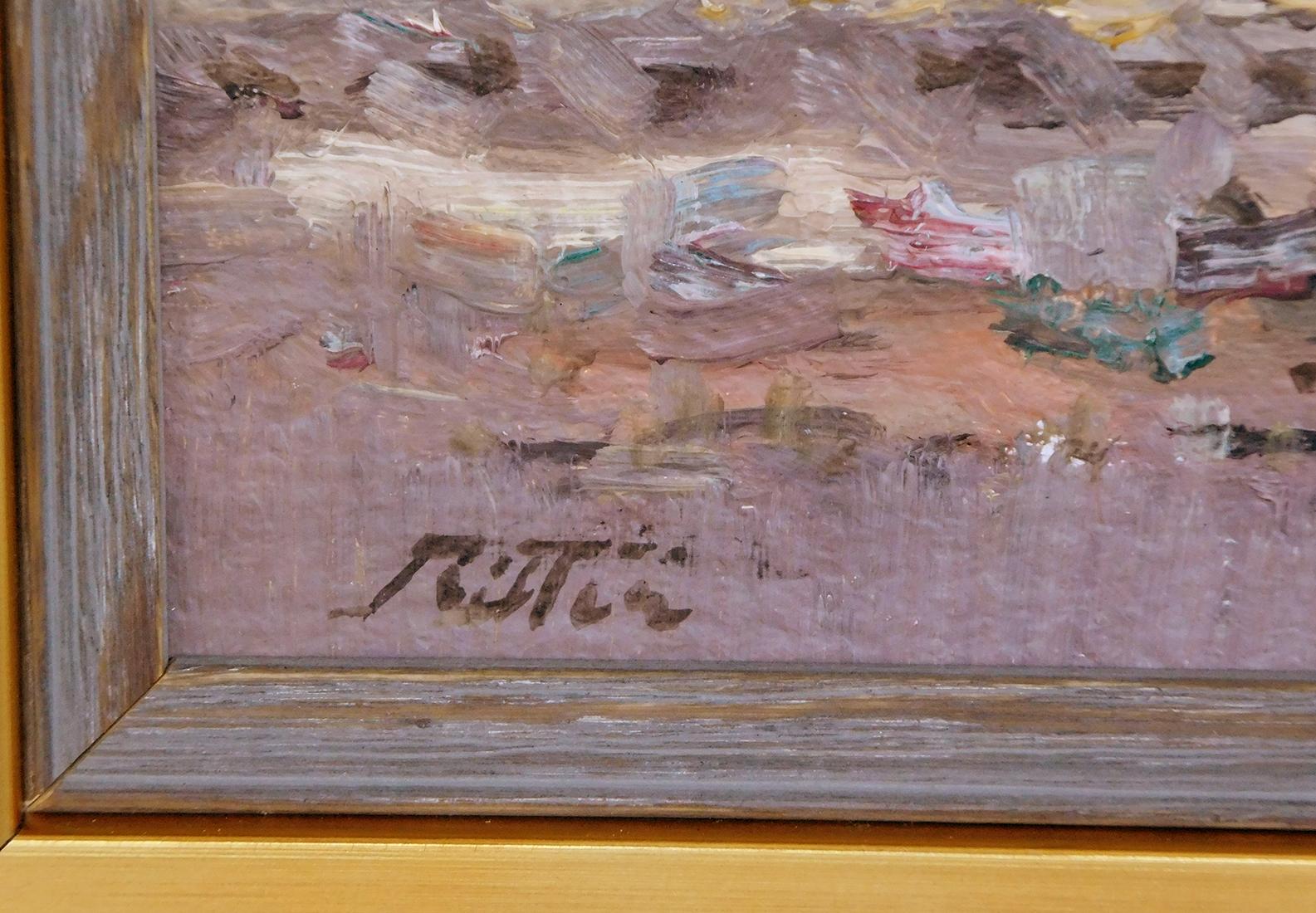 Expressionniste Huile sur toile Laszlo Ritter « Hongrie, 1937-2003 » 3 peintures de scènes de plage en vente