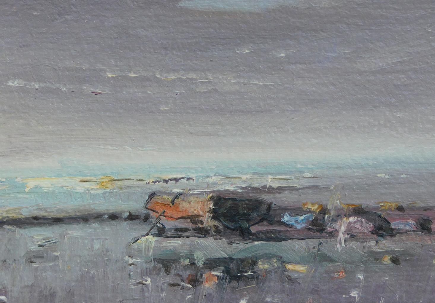 Anglais Huile sur toile Laszlo Ritter « Hongrie, 1937-2003 » 3 peintures de scènes de plage en vente