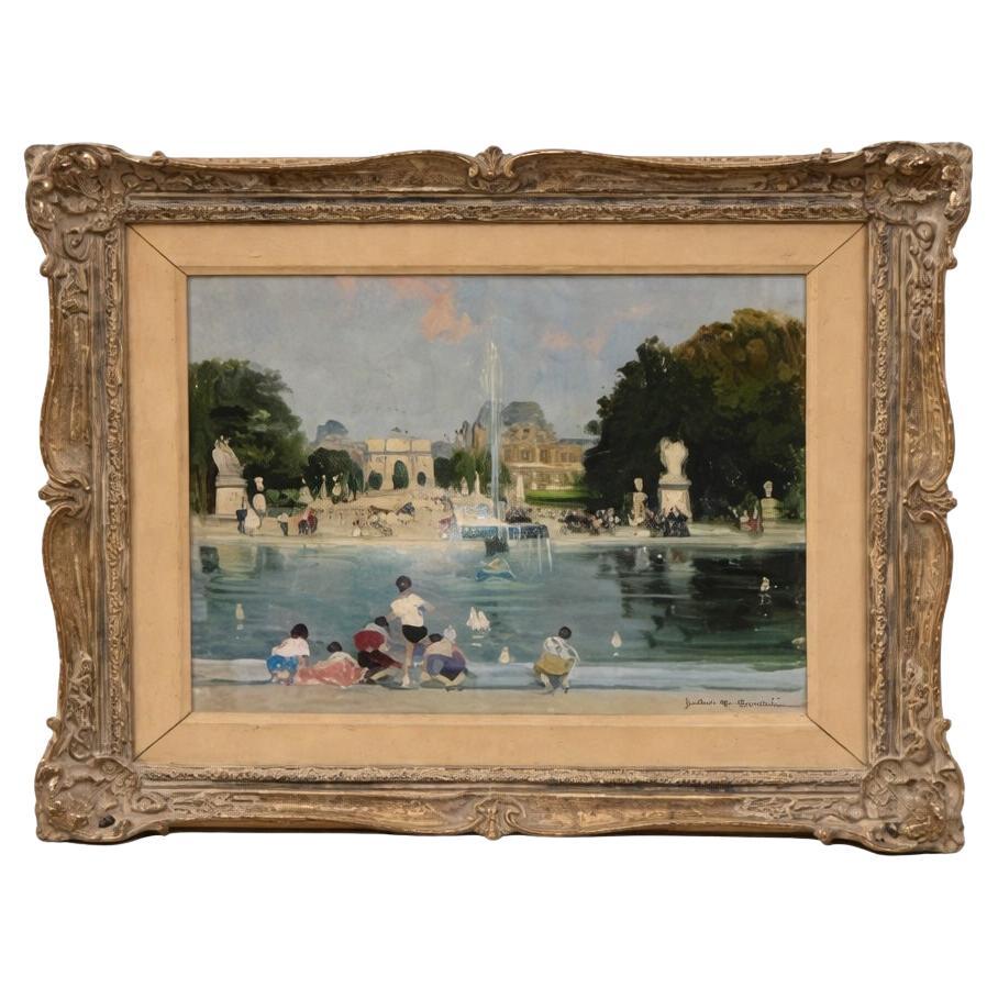 Oil on Canvas Luxembourg Gardens Fountain