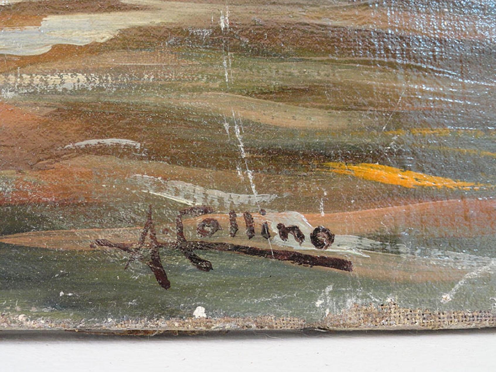 Öl auf Leinwand Jungfrau auf den Felsen von Collina, 1930er Jahre (Italienisch) im Angebot