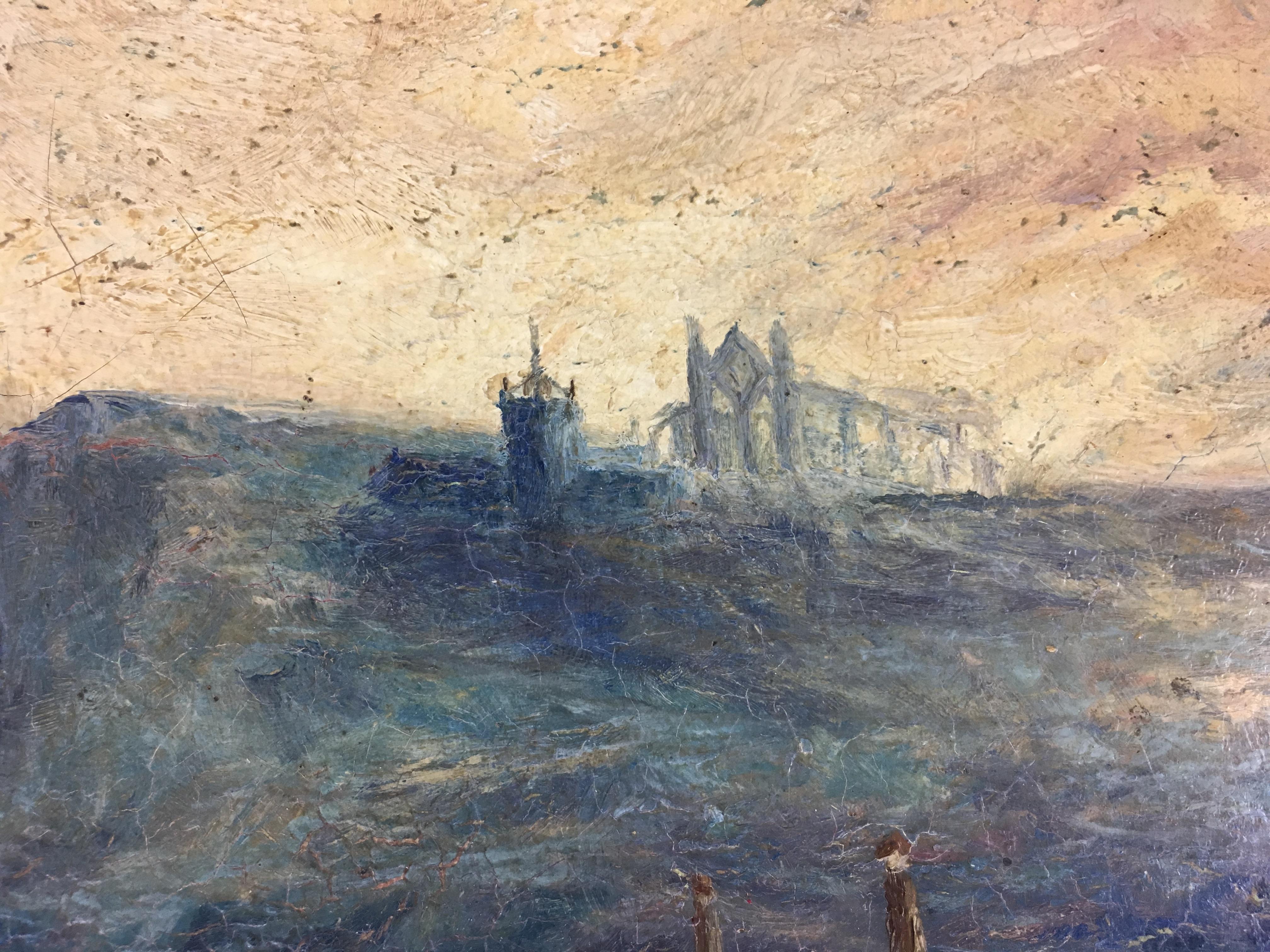 Oil on Canvas Seascape Painting, Signed Scenes from Whitby, England 1