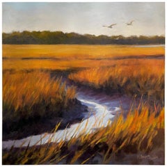 Oil on Canvas "Marsh in Orange and Purple", Mary Segars