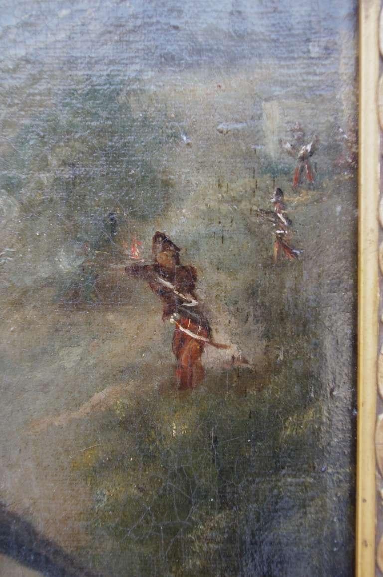 Oil on Canvas, Military Rider During a Battle, circa 1840 In Good Condition In Saint-Ouen, FR