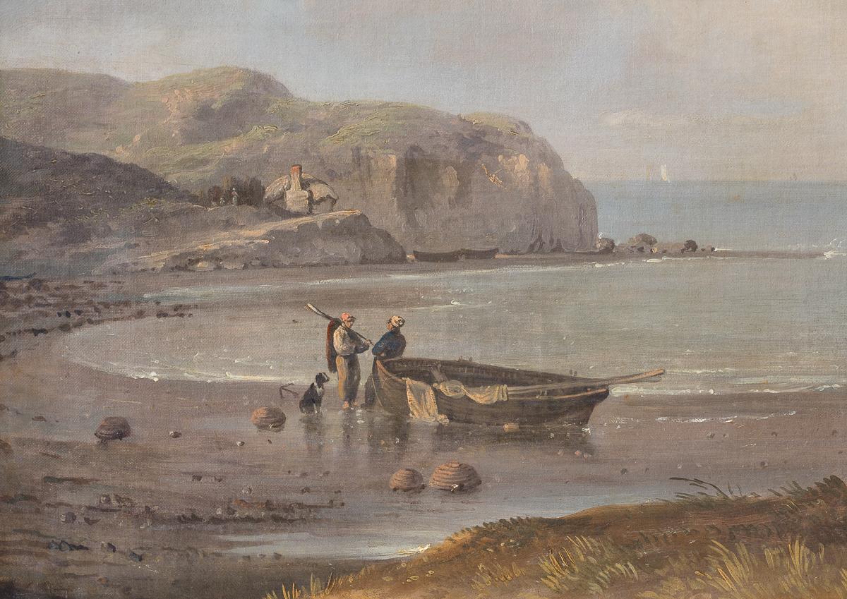Óleo sobre lienzo; Terranova frente a la costa inglesa, por Edmund Bristow (1787-1876) Pintura en venta