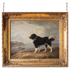 Olio su tela; Terranova al largo della costa inglese, di Edmund Bristow (1787-1876)