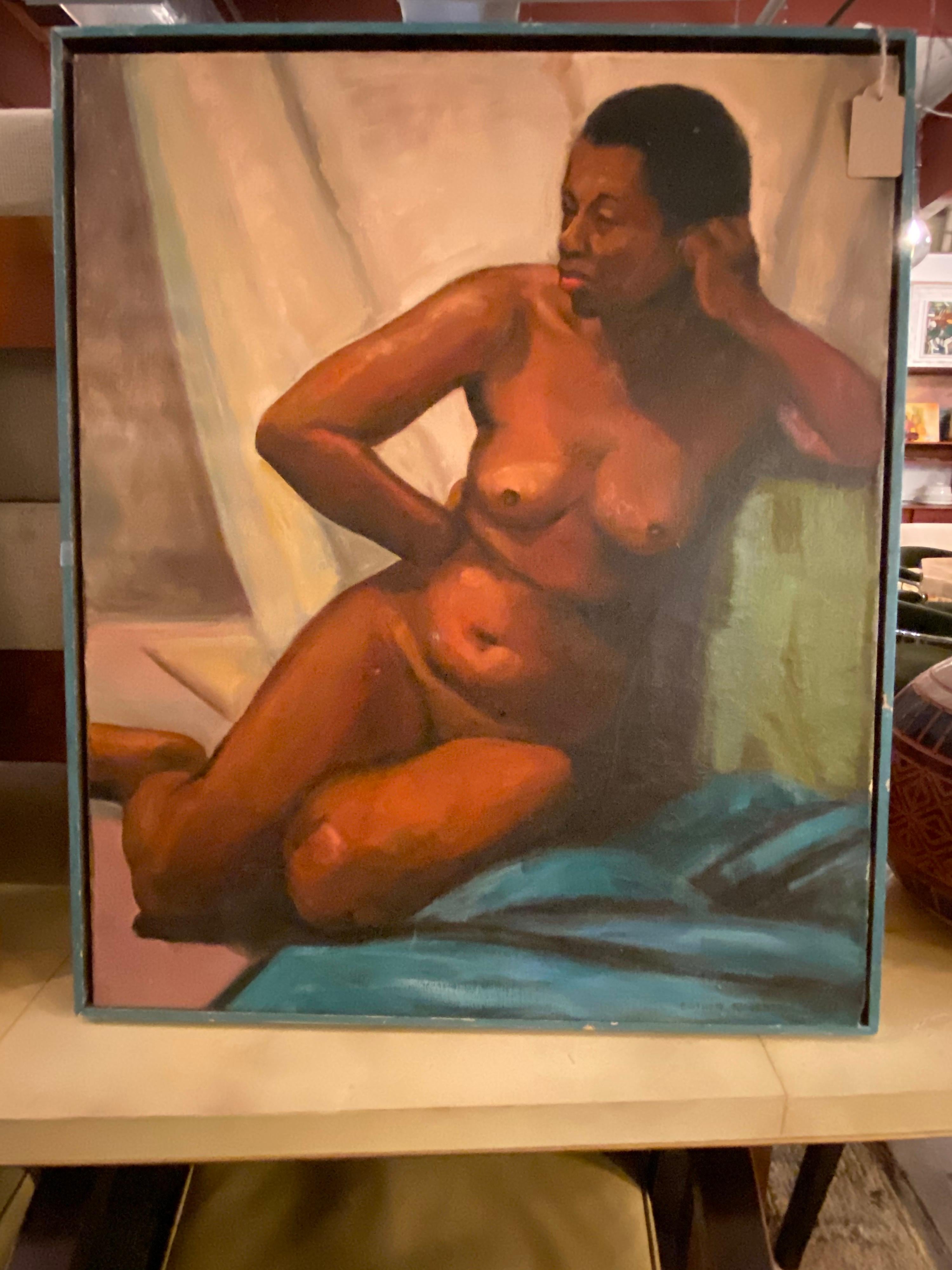 20th Century Oil on Canvas Nude Painting