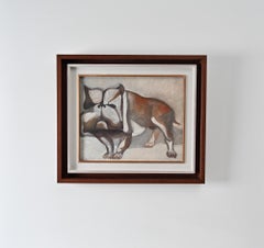 Huile sur toile d'un bulldog d'Henri Samouilov