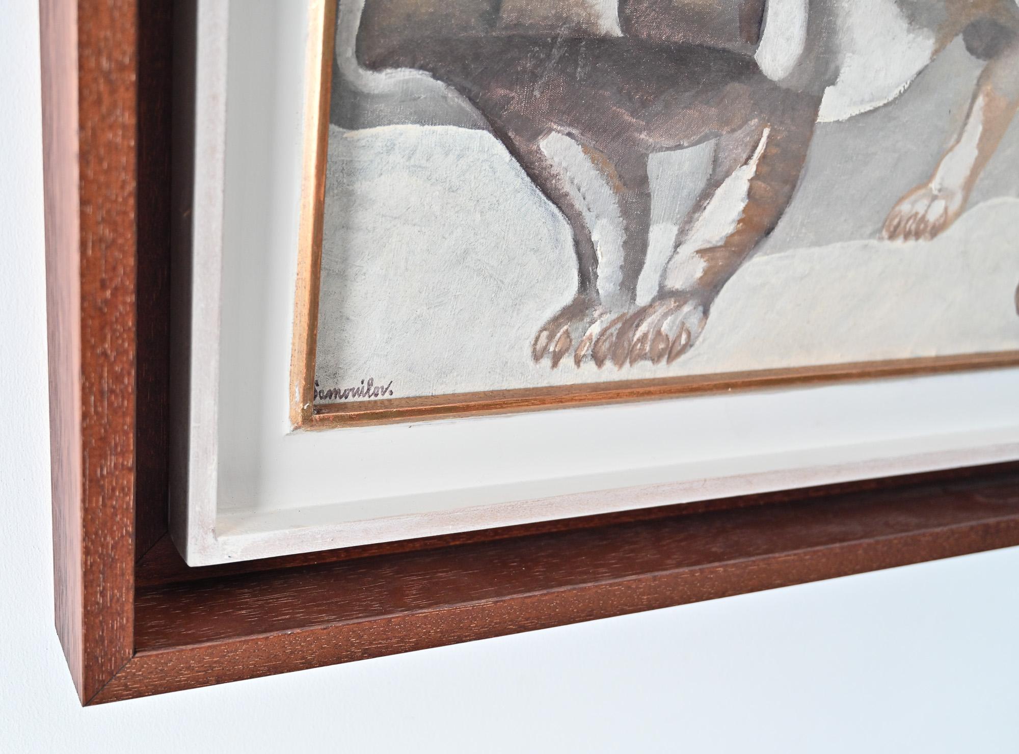 oil on canvas of a bulldog by Henri Samouilov For Sale 1