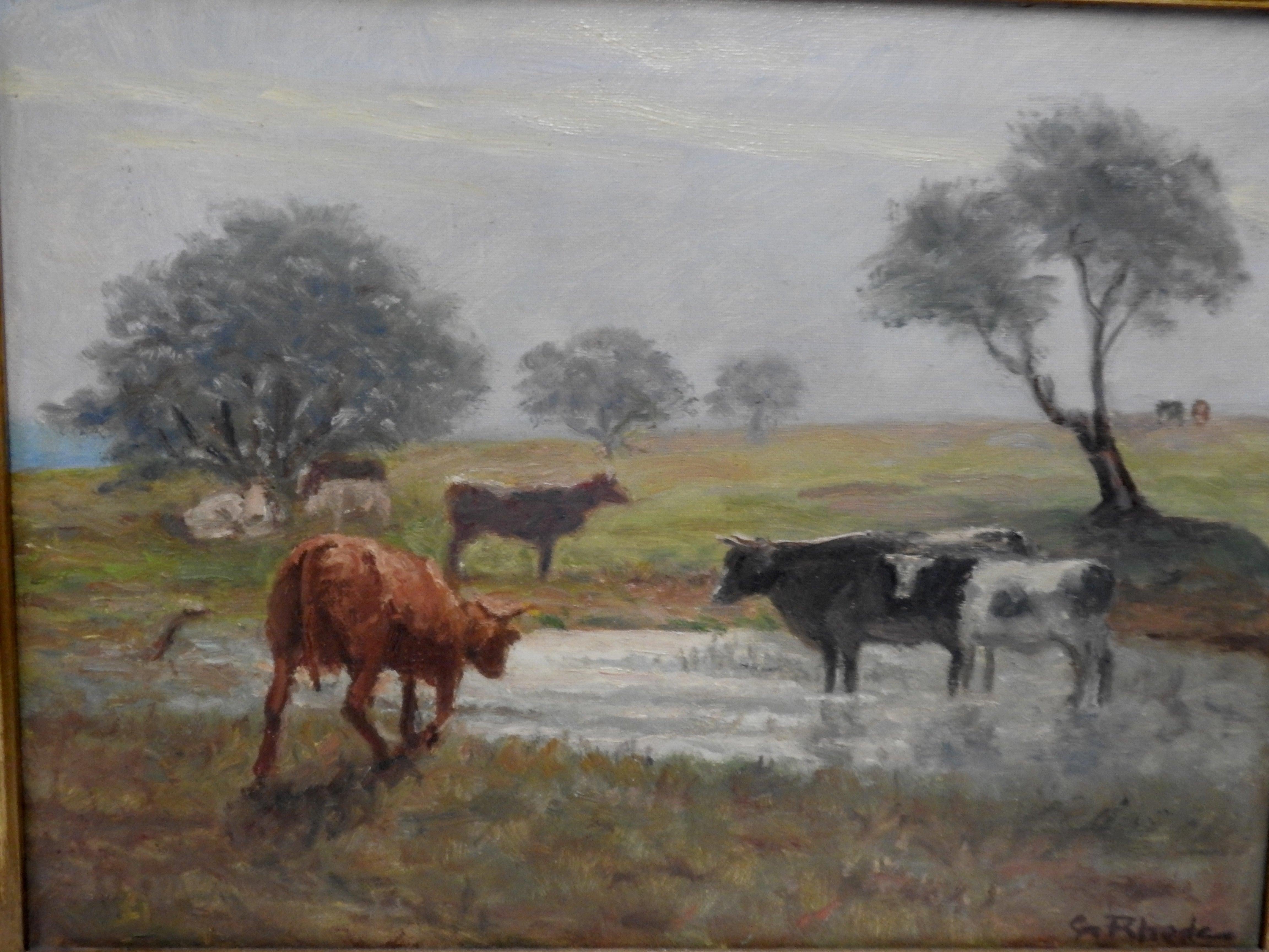 Oil on Canvas of a Country Landscape by Rhede For Sale 3