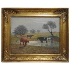 Oil on Canvas of a Country Landscape by Rhede