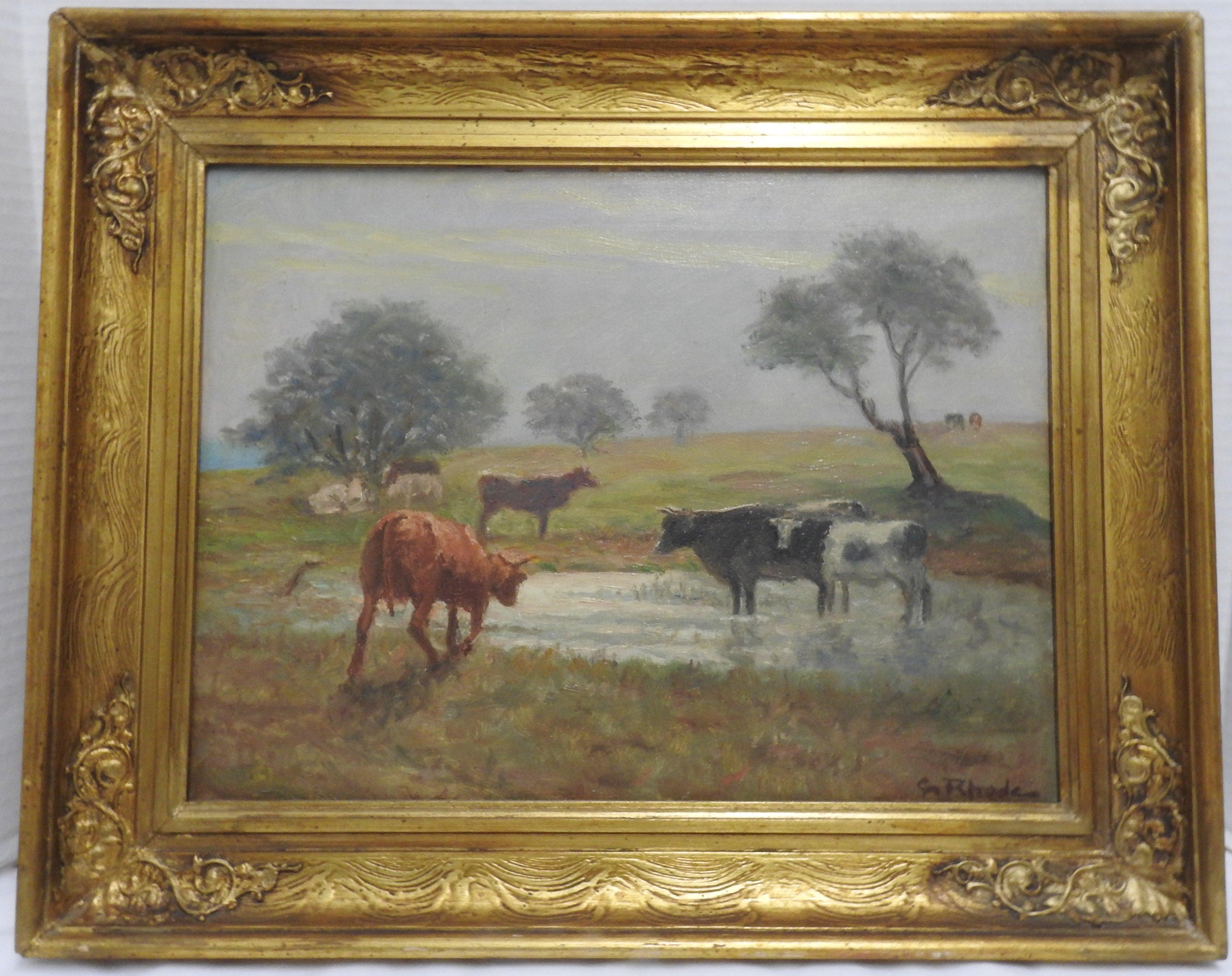 Victorian Oil on Canvas of a Country Landscape by Rhede For Sale