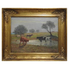 Oil on Canvas of a Country Landscape by Rhede