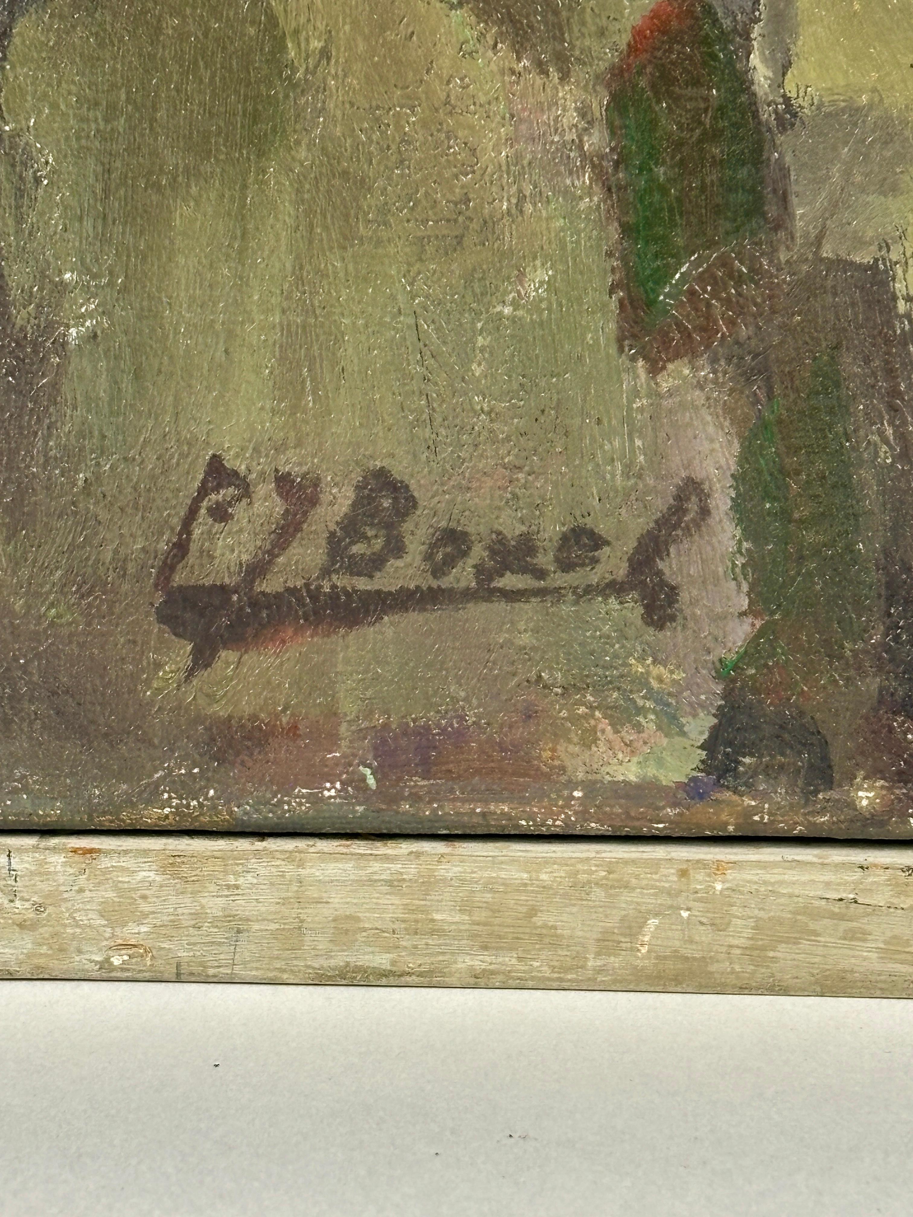 French Oil on Canvas of a Gentleman, Circa 1950. For Sale