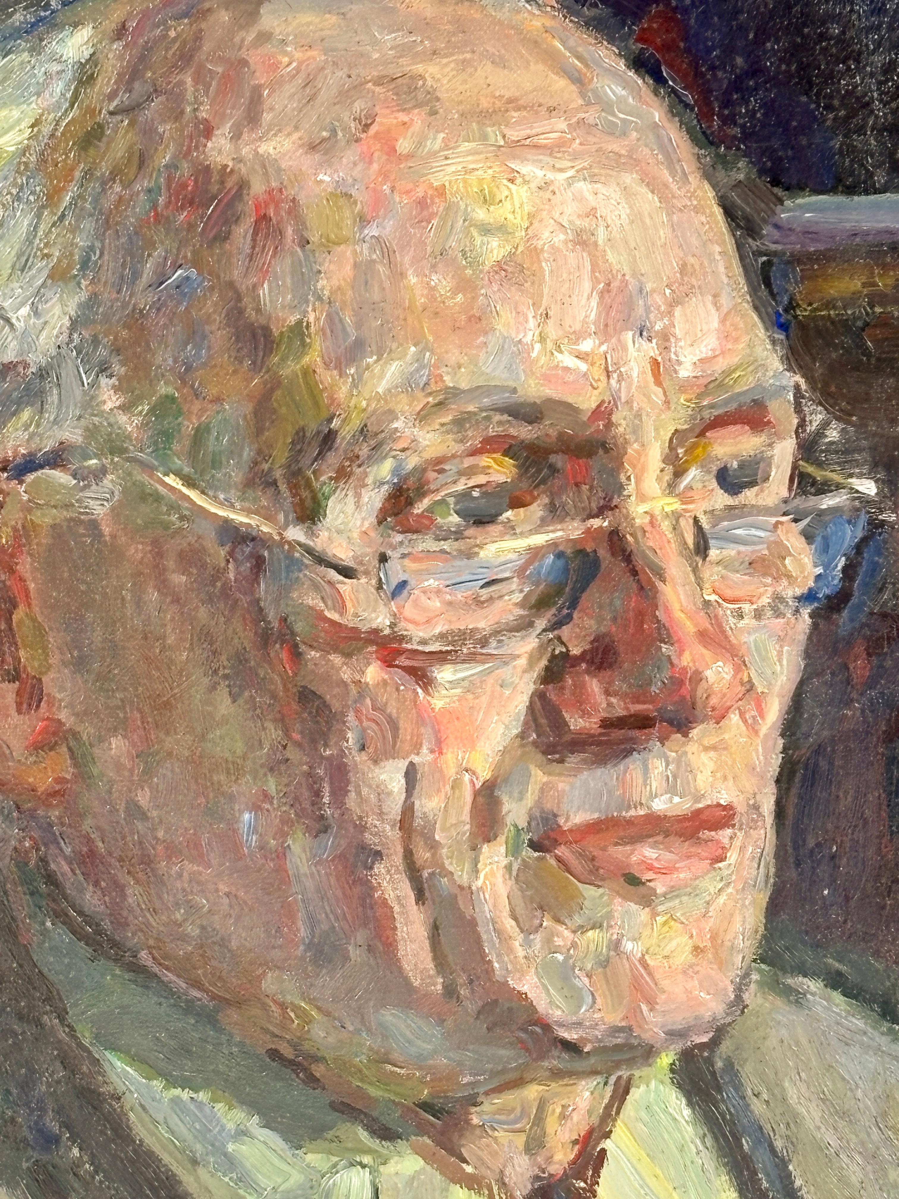 20th Century Oil on Canvas of a Gentleman, Circa 1950. For Sale