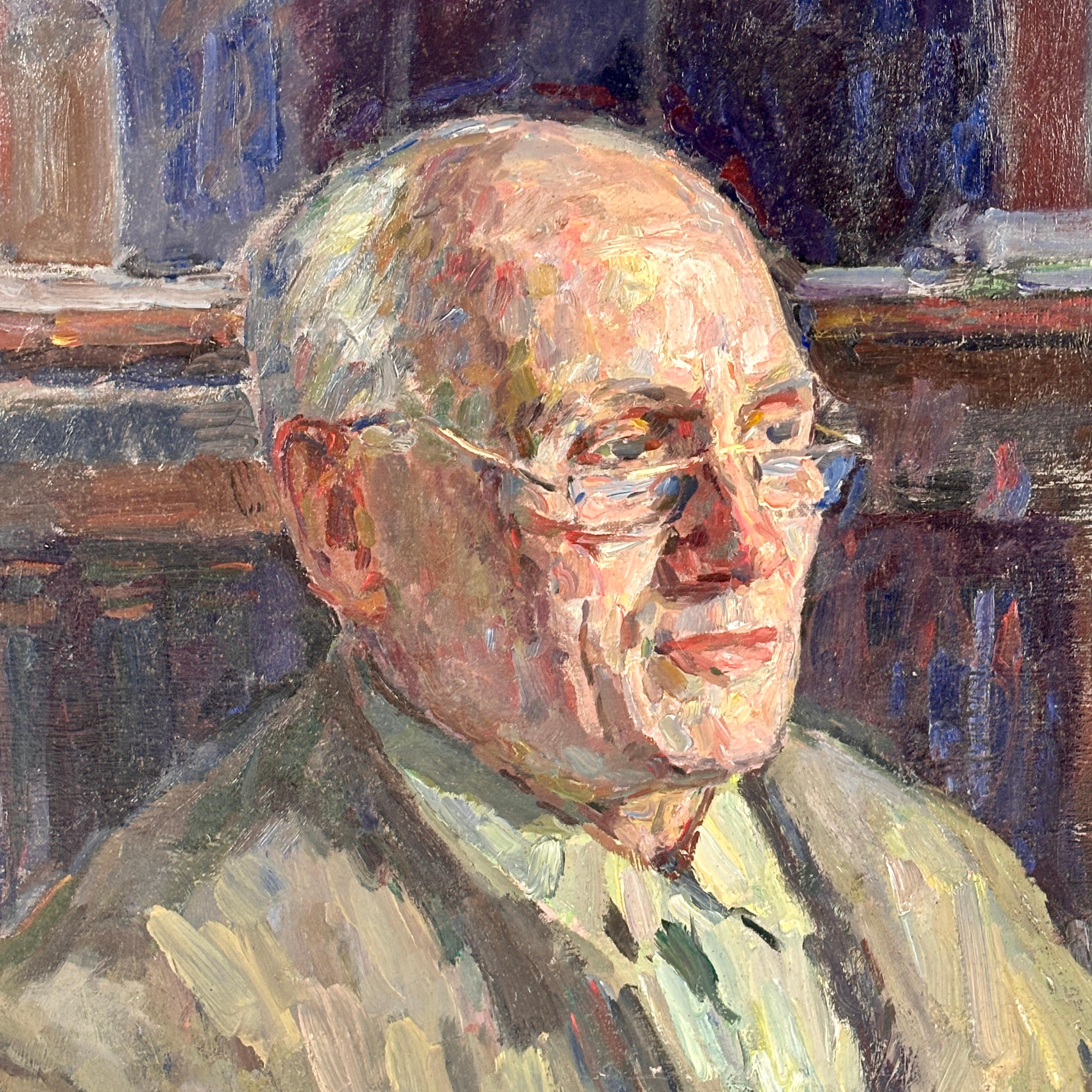 Oil on Canvas of a Gentleman, Circa 1950. For Sale 1