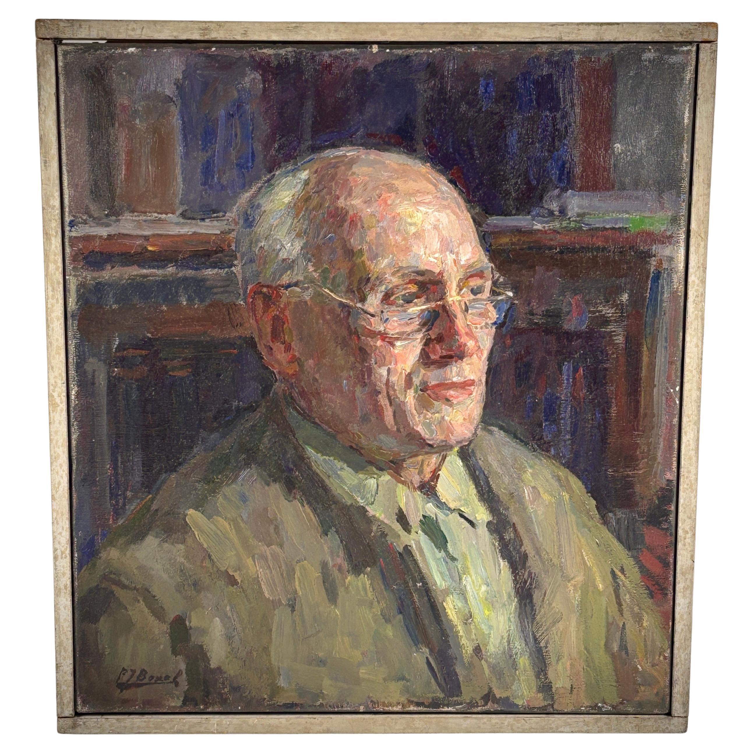 Oil on Canvas of a Gentleman, Circa 1950. For Sale