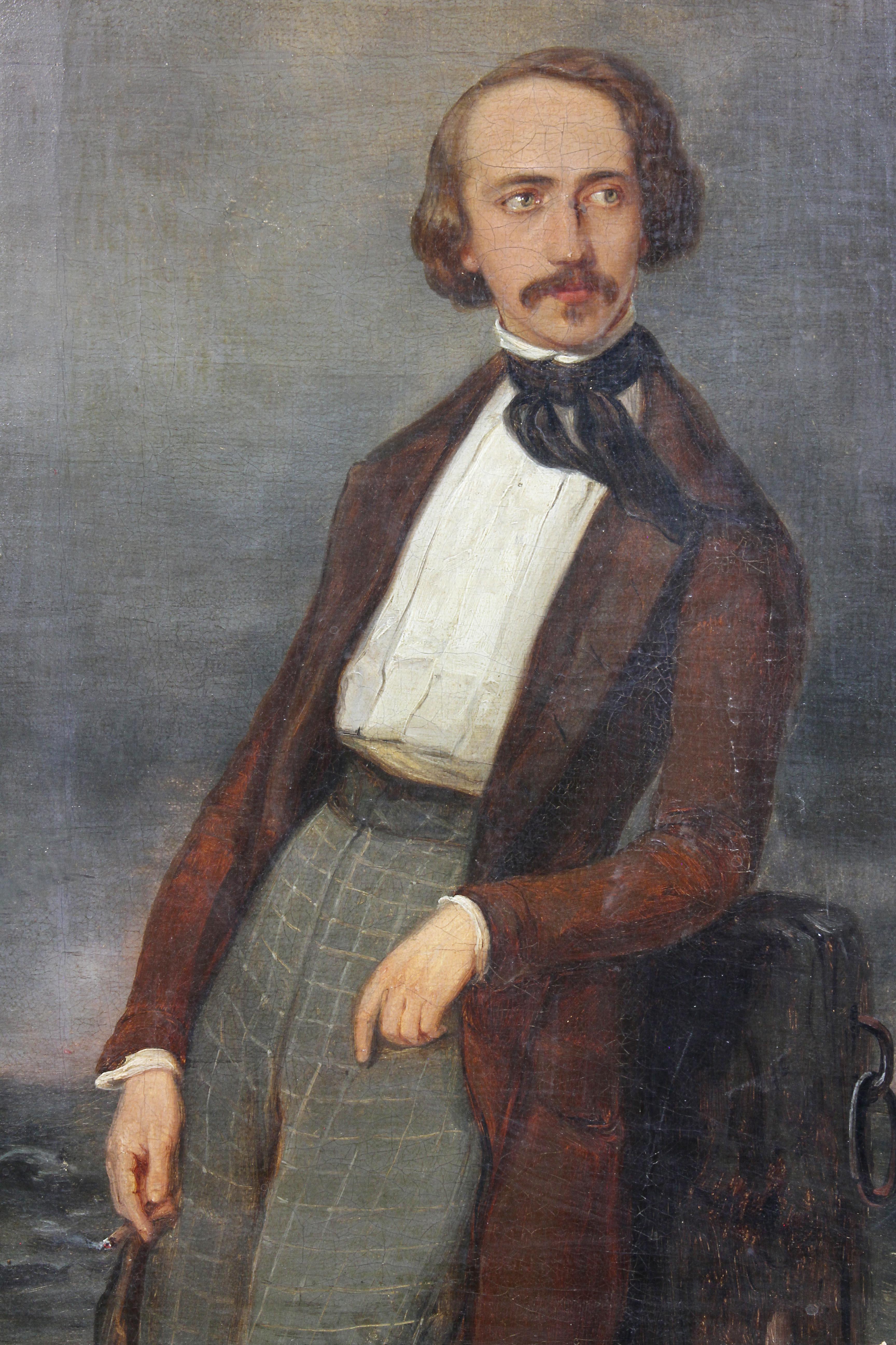 American Oil on Canvas of Edgar Allan Poe 
