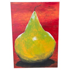 Oil On Canvas Of A Large Pear By Kermit Eisenhut