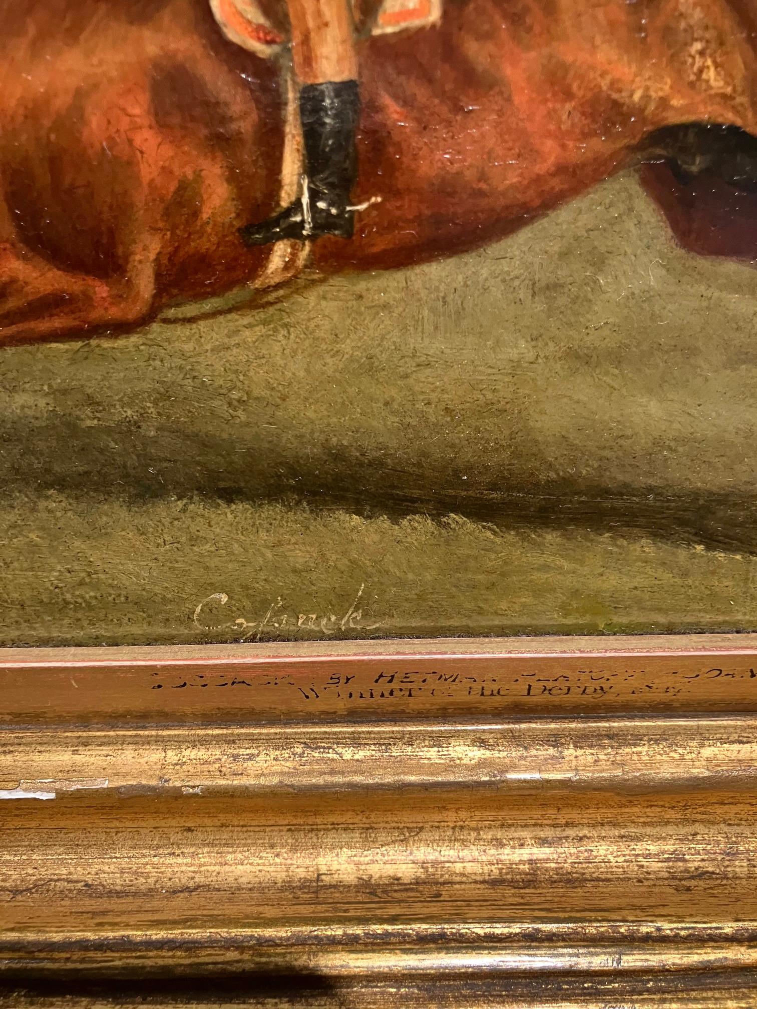 19th Century Oil on Canvas of Racehorse 