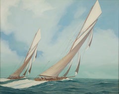 Oil on Canvas of a Scene from the 1903 America's Cup Race