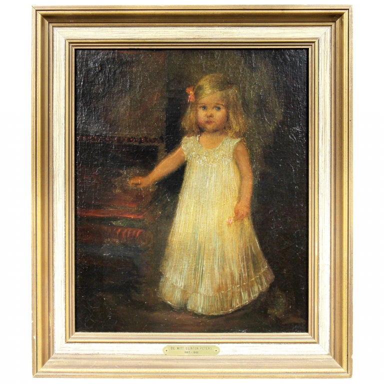 Oil on Canvas of a Young Girl For Sale